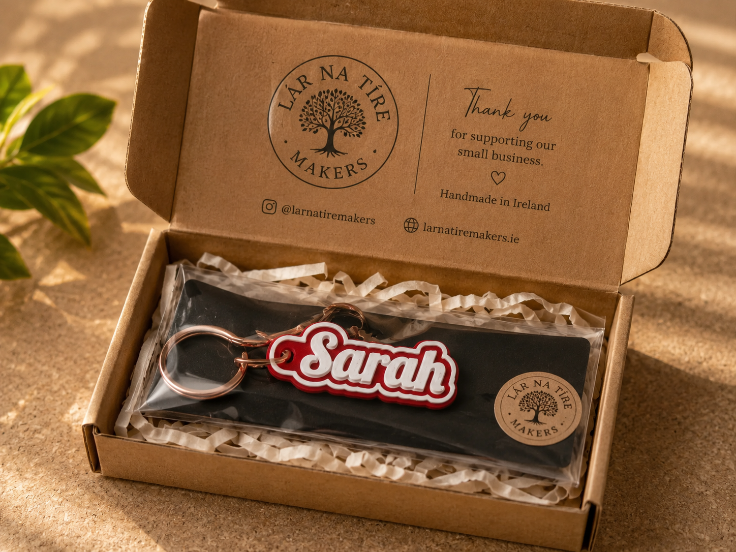 Custom 3D Printed Name Keyring – Personalized Gift – Choose Your Name & Colours – Handmade in Ireland