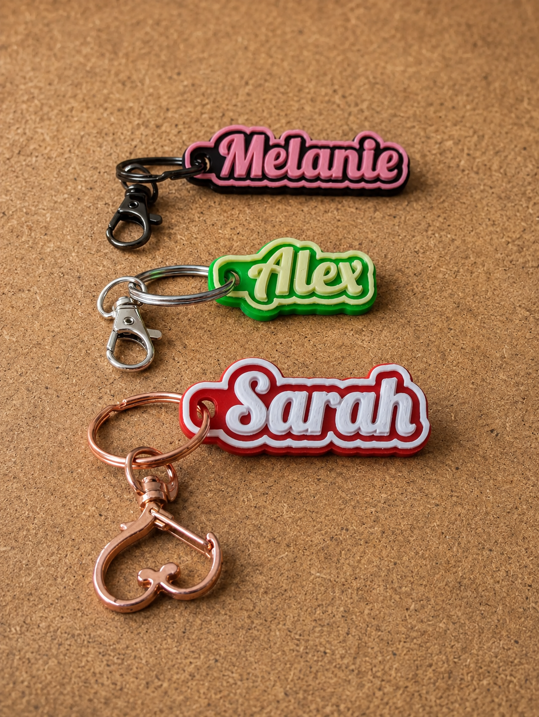 Custom 3D Printed Name Keyring – Personalized Gift – Choose Your Name & Colours – Handmade in Ireland